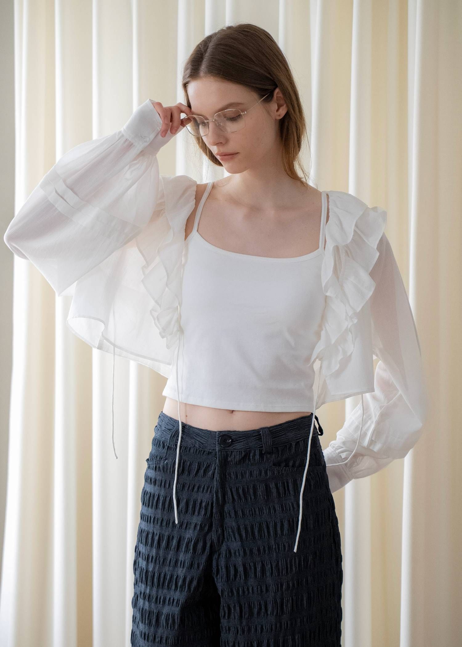 フリルカラー ボレロ (White) frill collar cachecoeur bolero BL (ホワイト) /  26SS