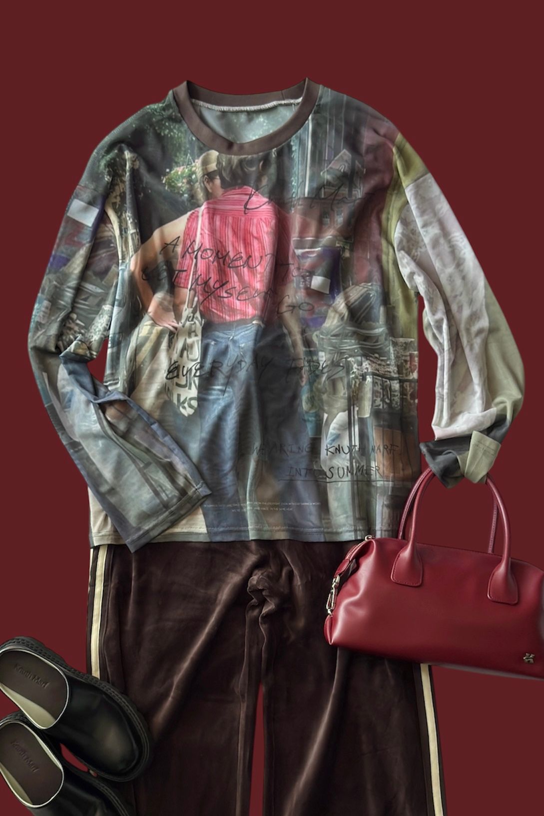 シアープリント ロングスリーブTシャツ (オジ) oji sheer long-sleeve tee(unisex) (Oji) /  26SS