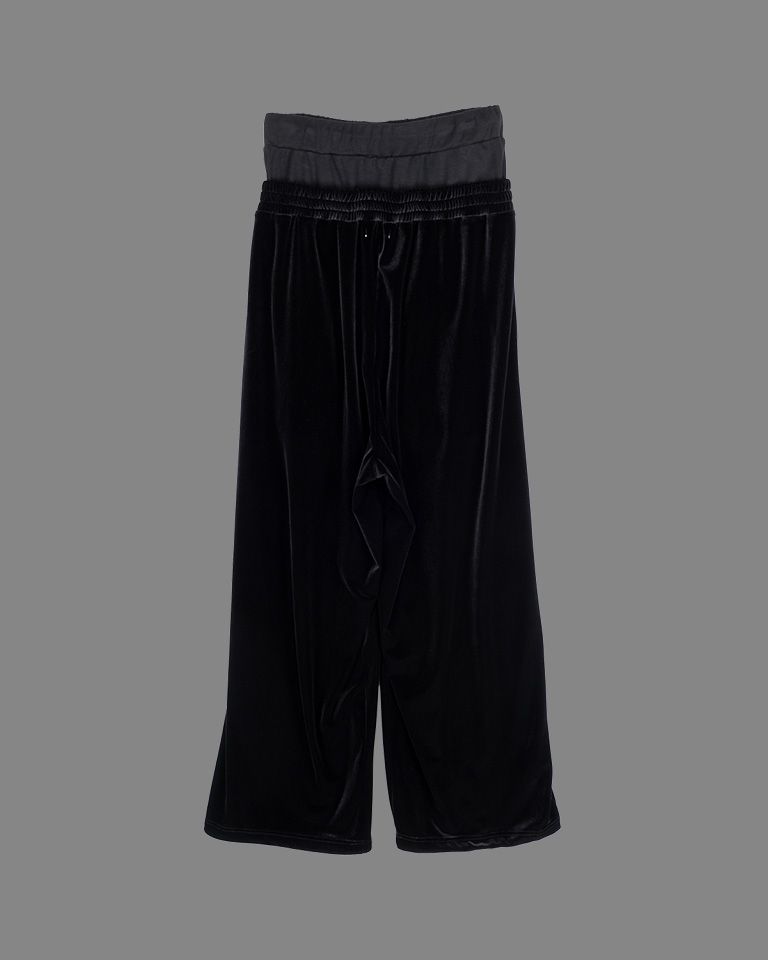 【25AW】Layered Velvet Trouser / レイヤード ベルベット トラウザー (ブラック)