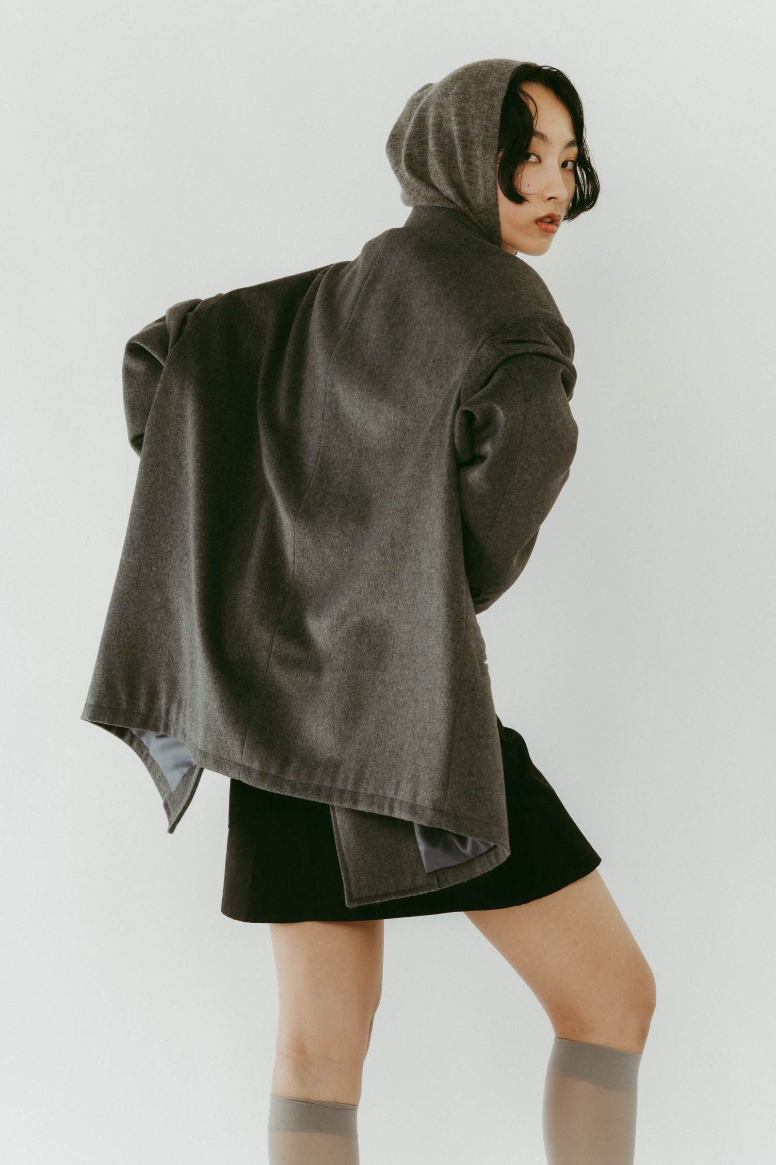 muffler overlay jacket(unisex) / マフラー オーバージャケット (グレー) / 25AW