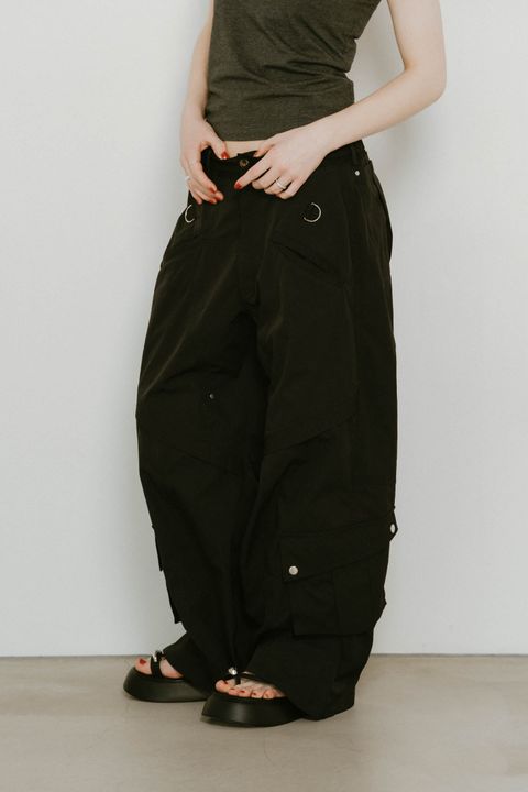 docking nylon pants(unisex) / ドッキングナイロンパンツ (ブラック) / 25SS