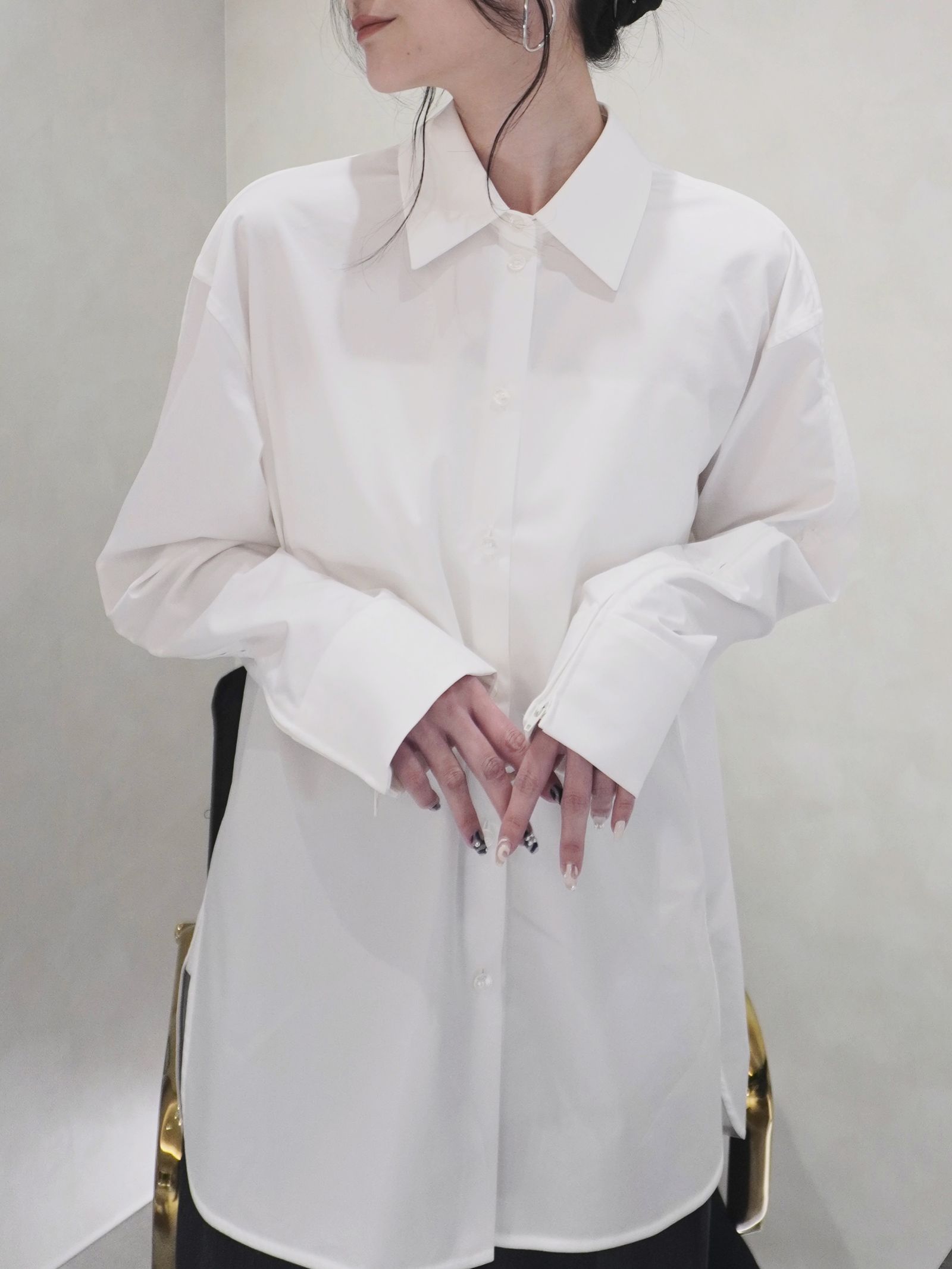 【25SS】SUPIMA ZIP SHIRT / ジップスリーブシャツ (ホワイト)