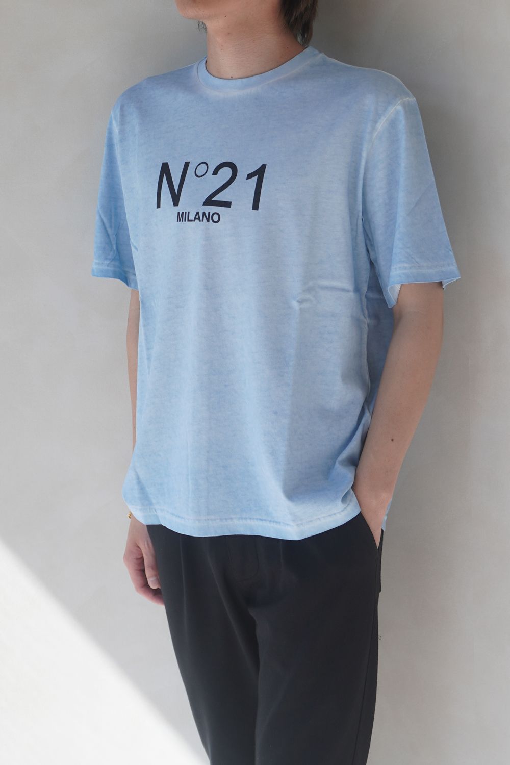 WASHED LOGO T-SHIRT / ウォッシュドロゴT / ユニセックス (ライトブルー)