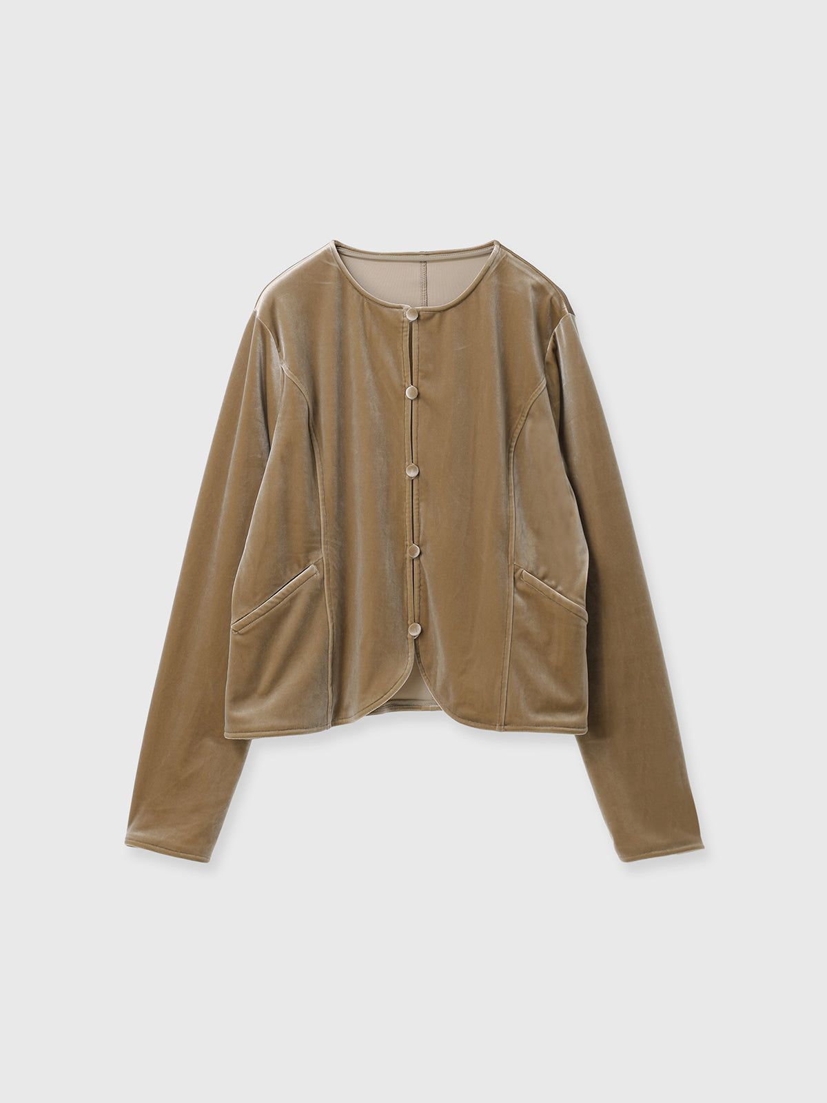 【25AW】HILTON VELOURS CARDIGAN / ヒルトンベロアカーディガン (ベージュ)