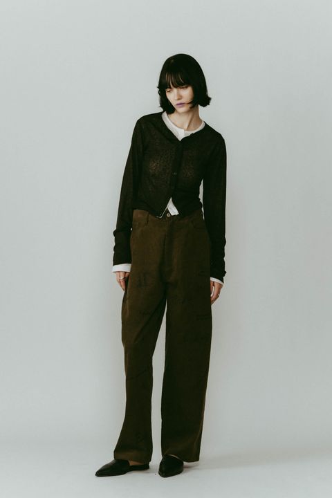 embroidered corduroy pants / レタリング刺繍 コーデュロイパンツ (カーキ) / 25AW