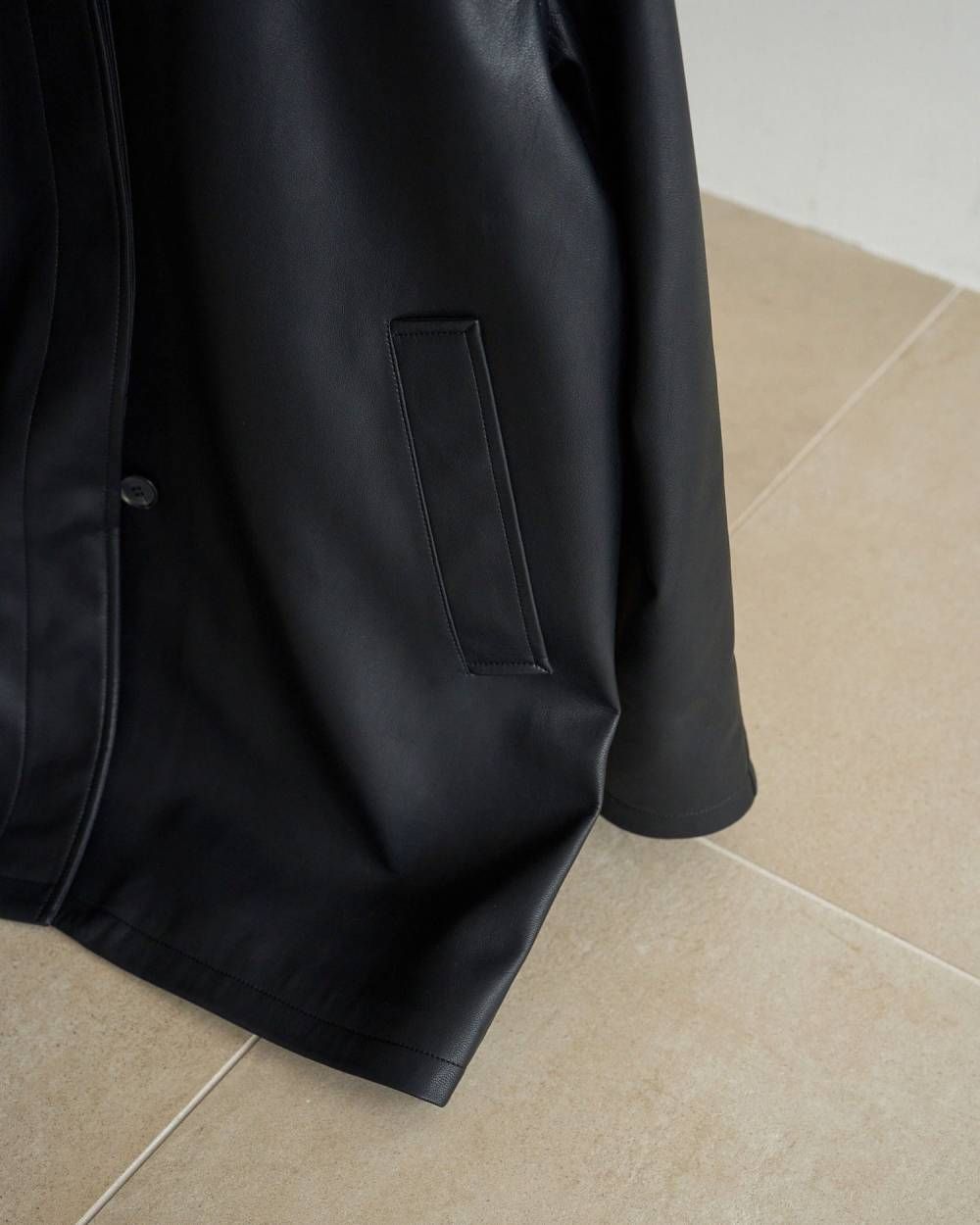 エコレザー オーバージャケット (ブラック) Ecoleather Over Jacket (Black) /  26AW