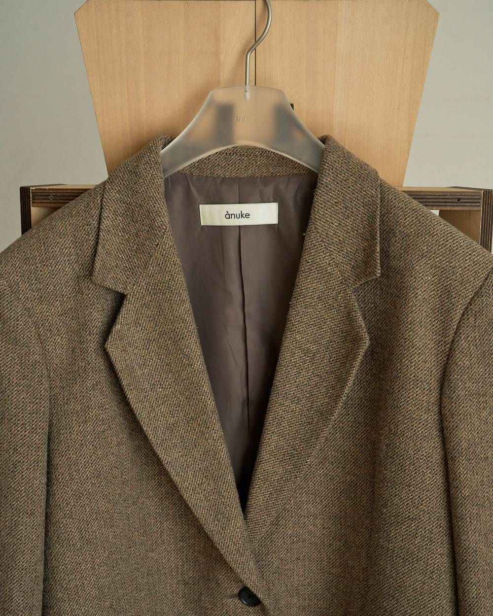 ヘリンボーン ウール ジャケット (ベージュ) Herringbone Wool Jacket (Beige) /  26AW