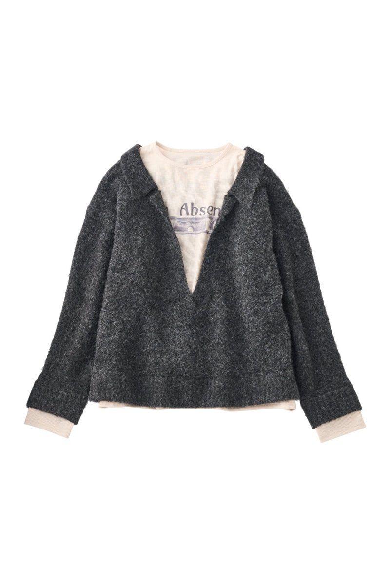 docking loose knit(unisex) / ドッキングルーズニット (ダークグレー) / 25AW