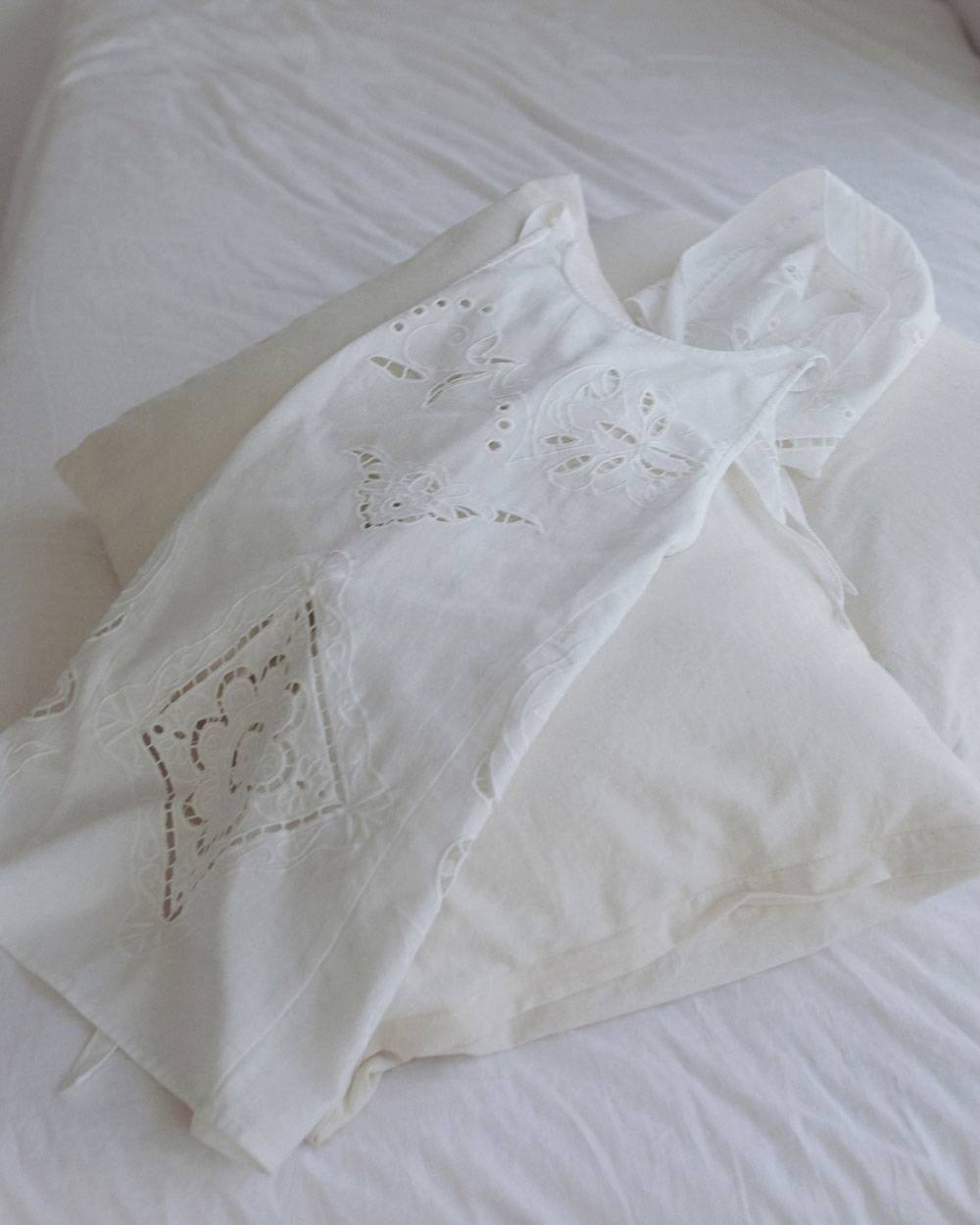 カットワークスカーフ (ホワイト) Cutwork Scarf (White) / 27SS