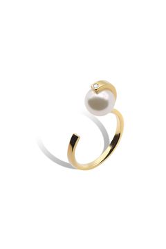 STRING AKOYA PEARL RING / ストリング アコヤ パール リング K10/K18 (イエローゴールド)
