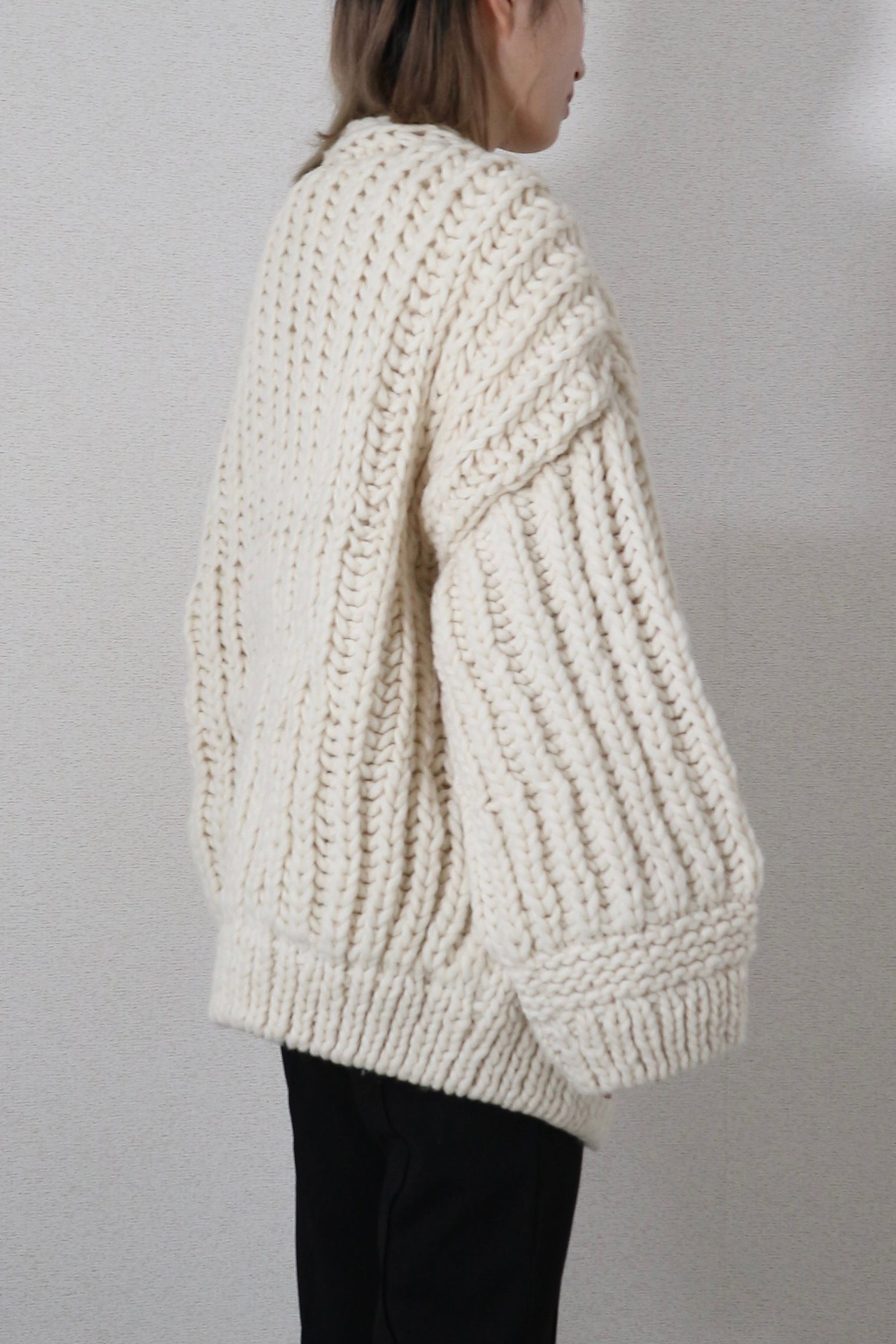 CASA FLINE - LOW GAUGE HAND KNIT CARDIGAN / ローゲージハンドニット