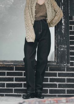 elastic waist more high denim PT / ウエストハイカットデニムパンツ (ブラック) / 25AW /