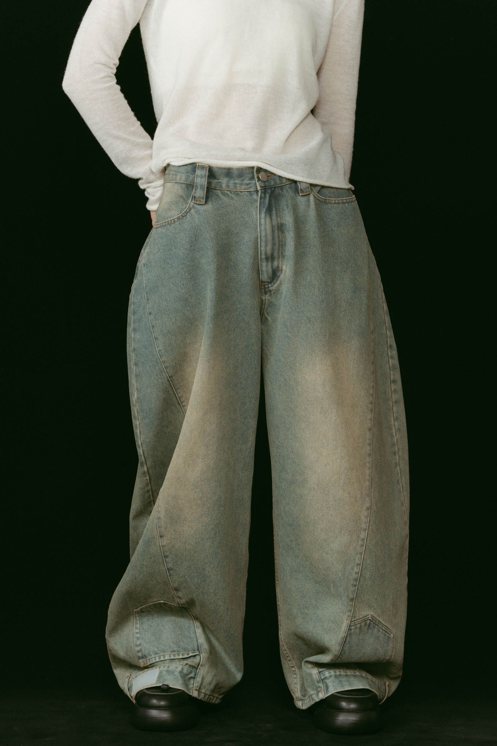 shirt wrap denim pants / シャツ巻き デニム (ブルー) / 25AW