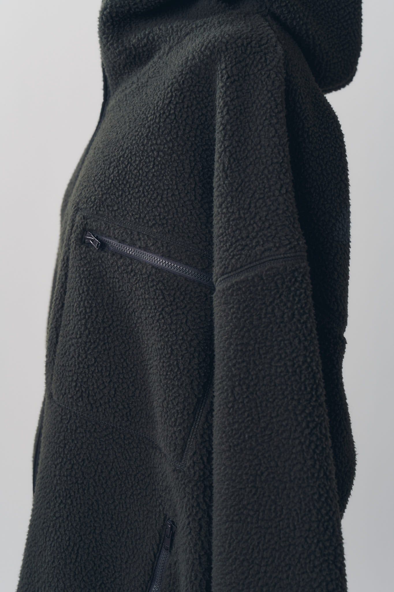 カーブジップ ボアフーディ (グレー) curved zip boa hoodie(unisex) (Gray) / 26AW