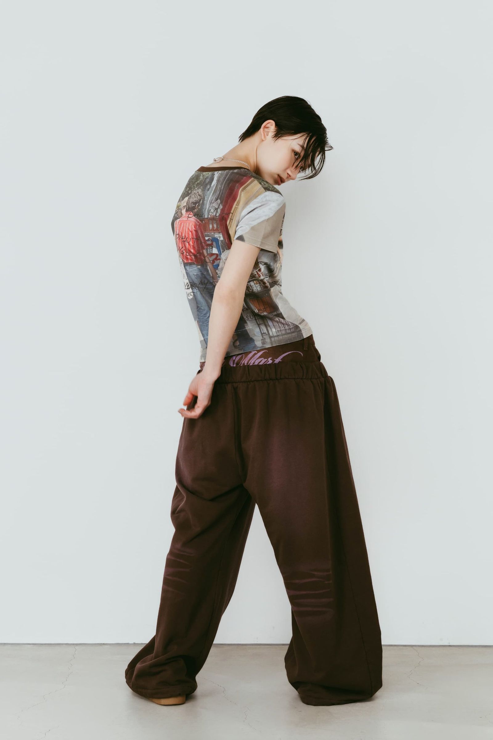 ダブルレイヤースウェットパンツ (ブラウン) double-layer sweatpants (Brown) /  26SS