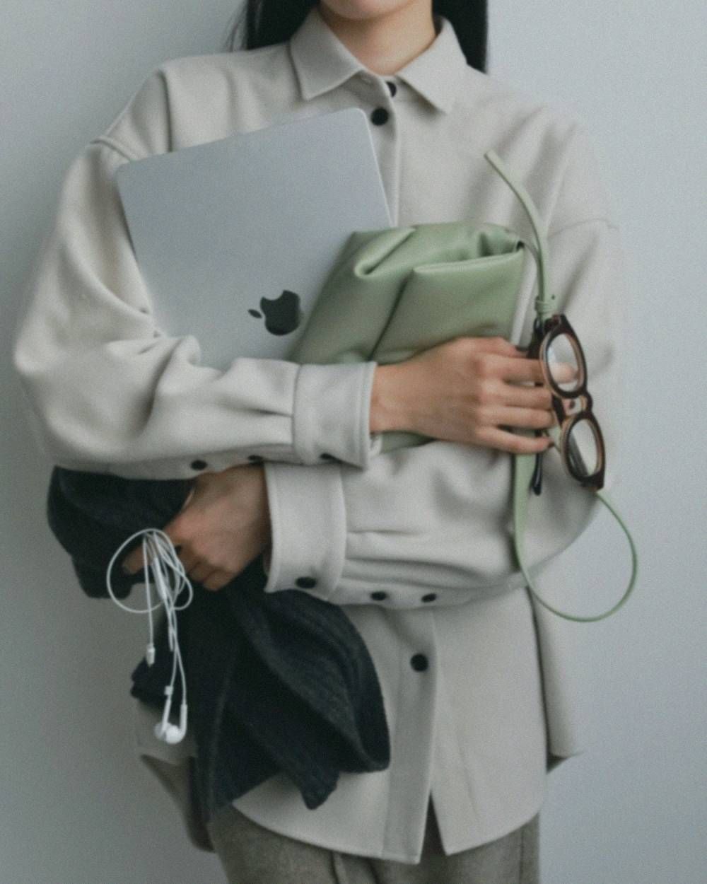 エコレザーラップバッグ (ライトグリーン) Ecoleather Wrap Bag (Lighetgreen) / 26AW 【6月29日まで期間限定予約】