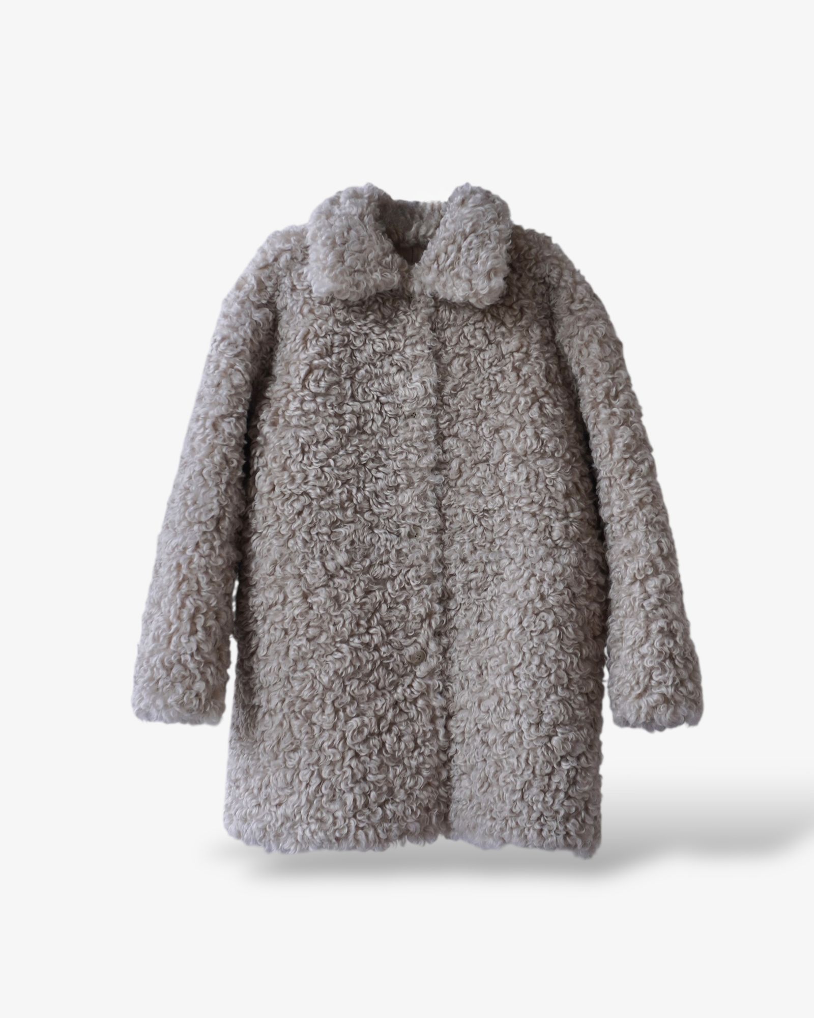 【25AW】Vintage Like Fake Mouton Reversible Coat (クリーム) / ヴィンテージライクムートン リバーシブルファーコート / エコファー / フェイクファー