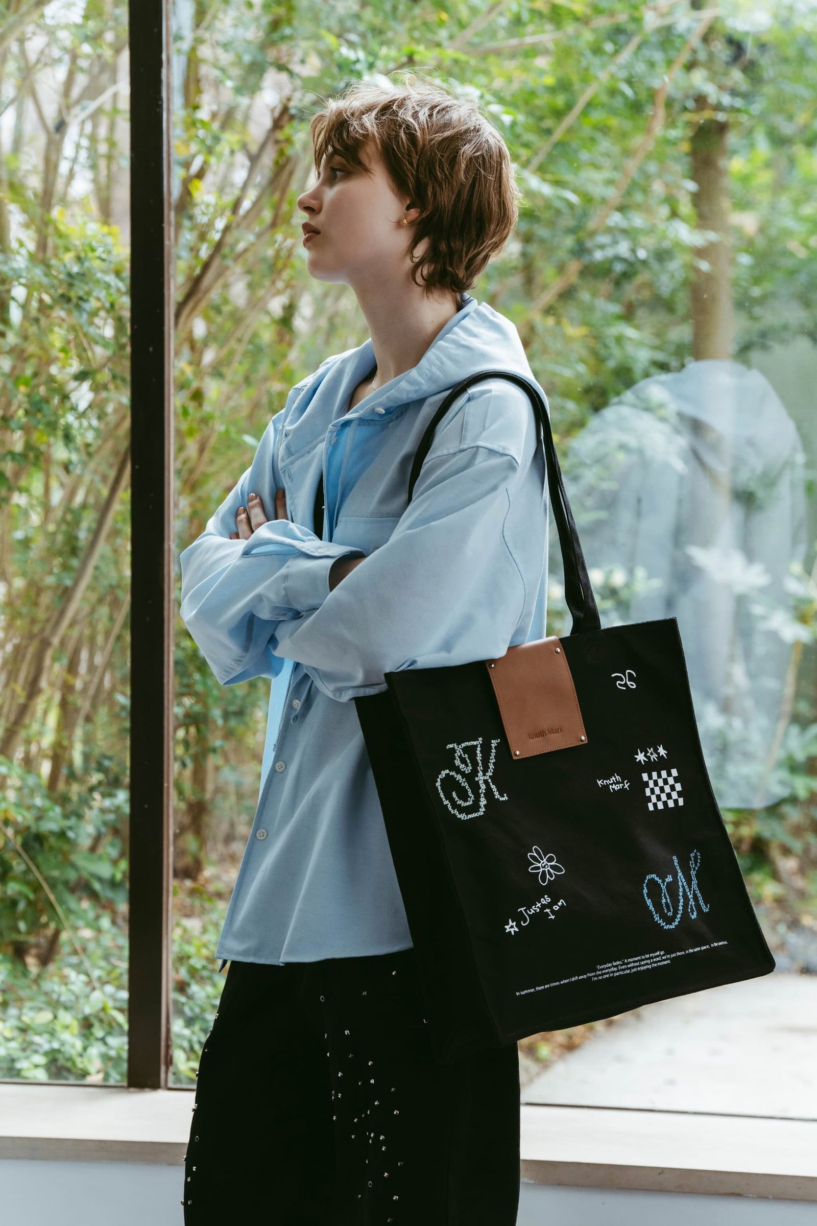 グラフィックキャンバストートバッグ (ブラック) graphic canvas tote (Black) /  26SS
