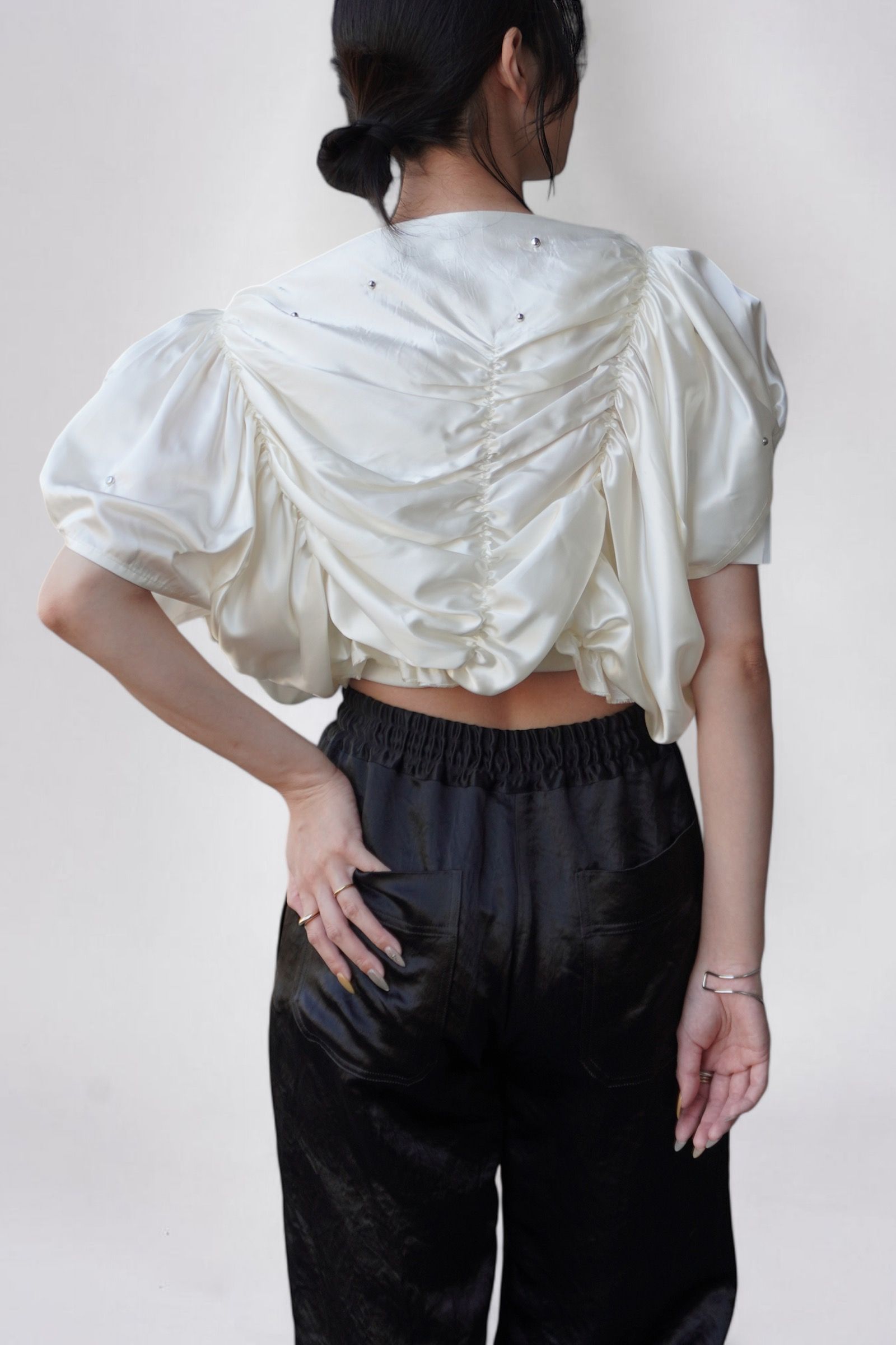 TANAKA - OPOC SHIRRING TOP / シャーリングトップス (ホワイト