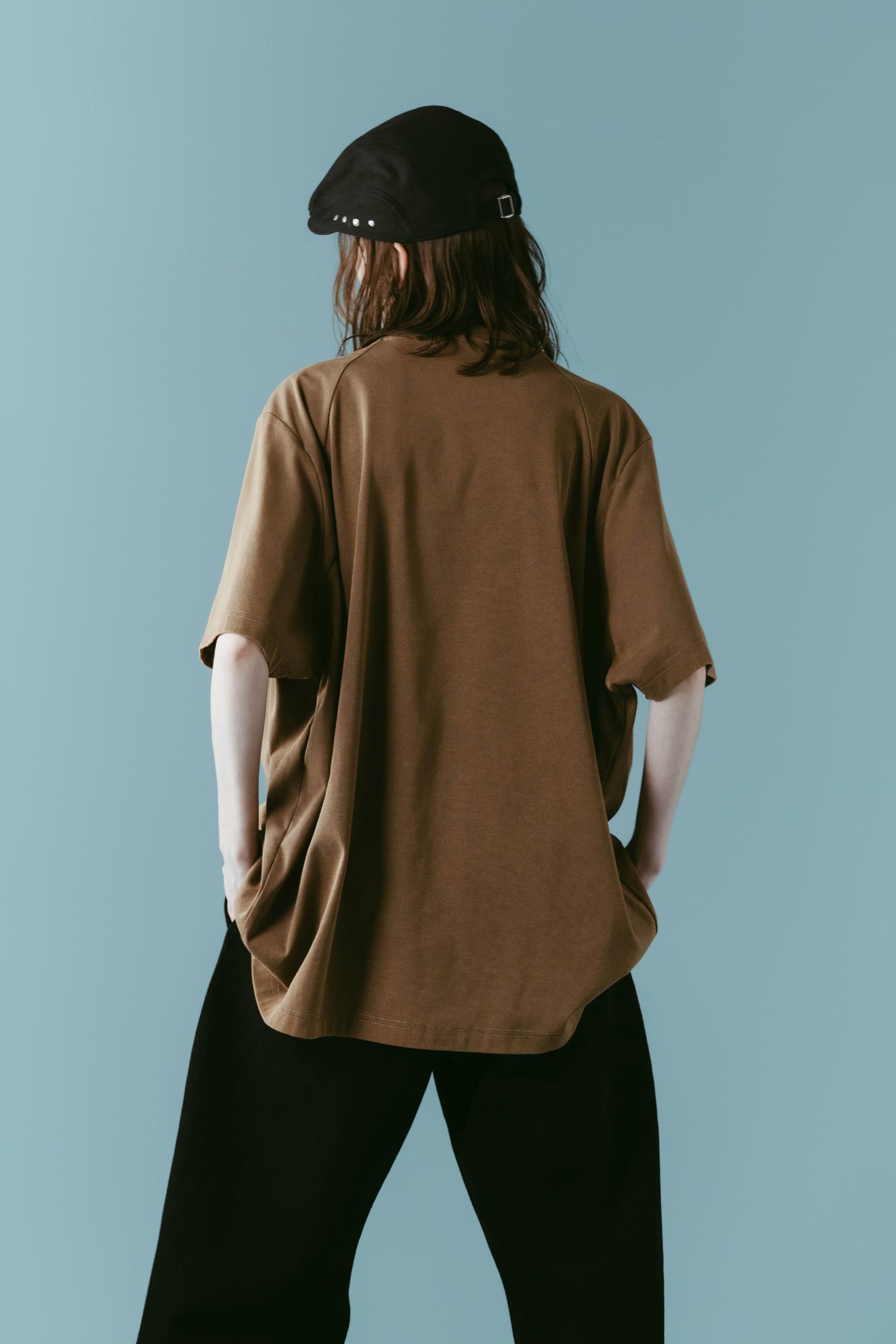 タック オーバーサイズTシャツ (ブラウン) tuck detail oversized tee(unisex) (Brown) /  26SS