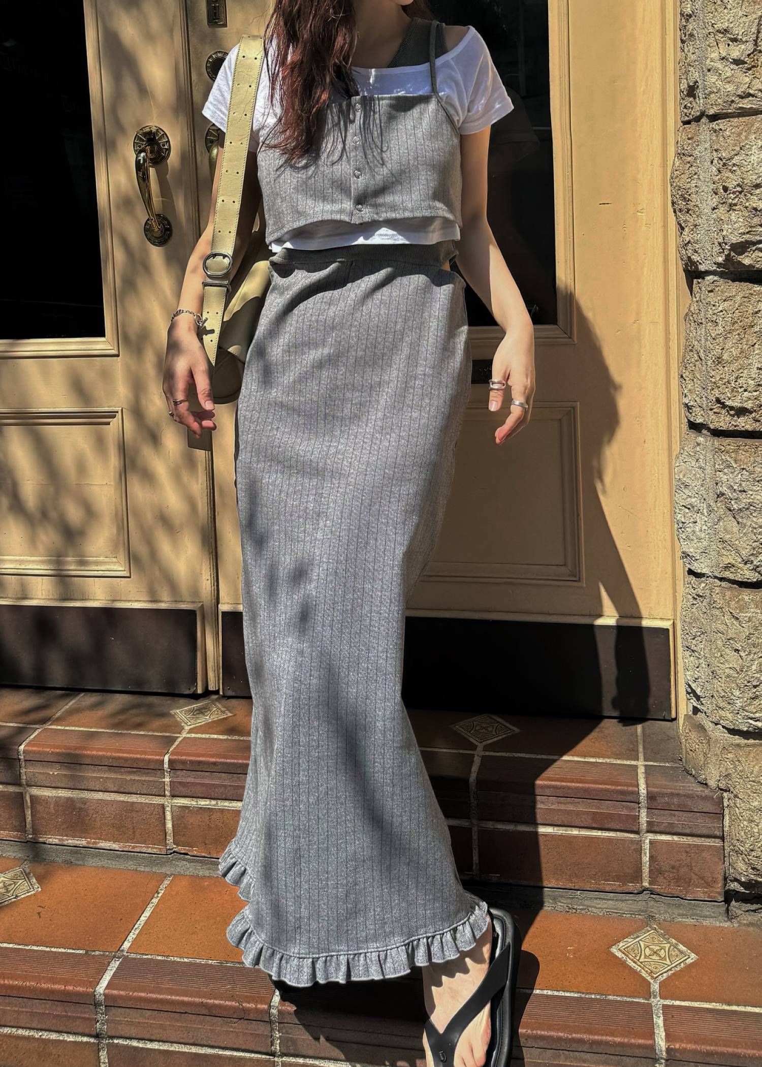 レイヤード3ピース ワンピース (ミックス) asymmetry layered 3 piece stripe OP (Mix) /  26SS