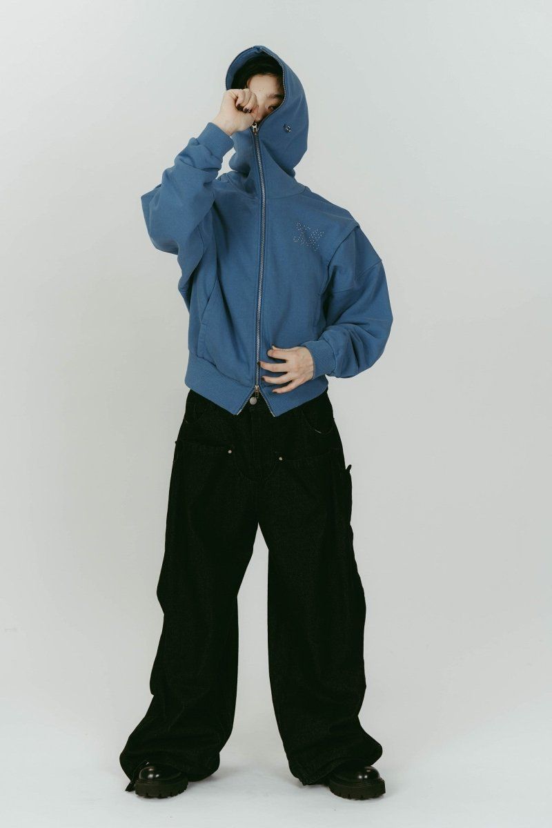 pierced hooded sweatshirt (Blue) / ピアス スウェットフーディ (ブルー) / 26SS