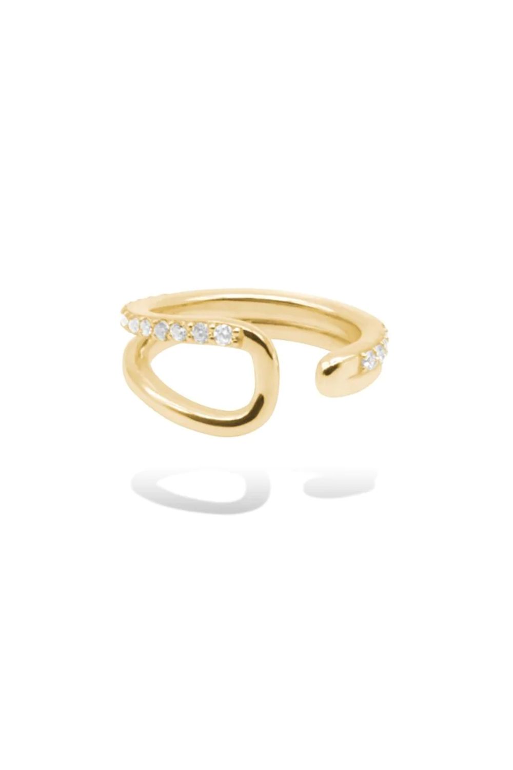 DOUBLE RECTA MOISSANITE EAR-CUFF / ダブル レクタ モアサナイト イヤーカフ STERLING SILVER 925 (ゴールドベルメイユ)