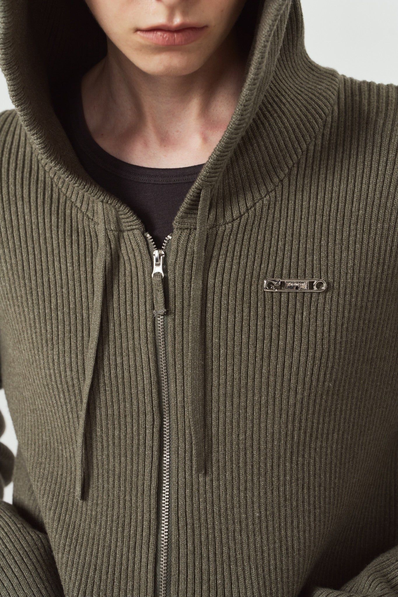 ニットパーカー (グレー) hooded knit parka (Gray) / 26AW