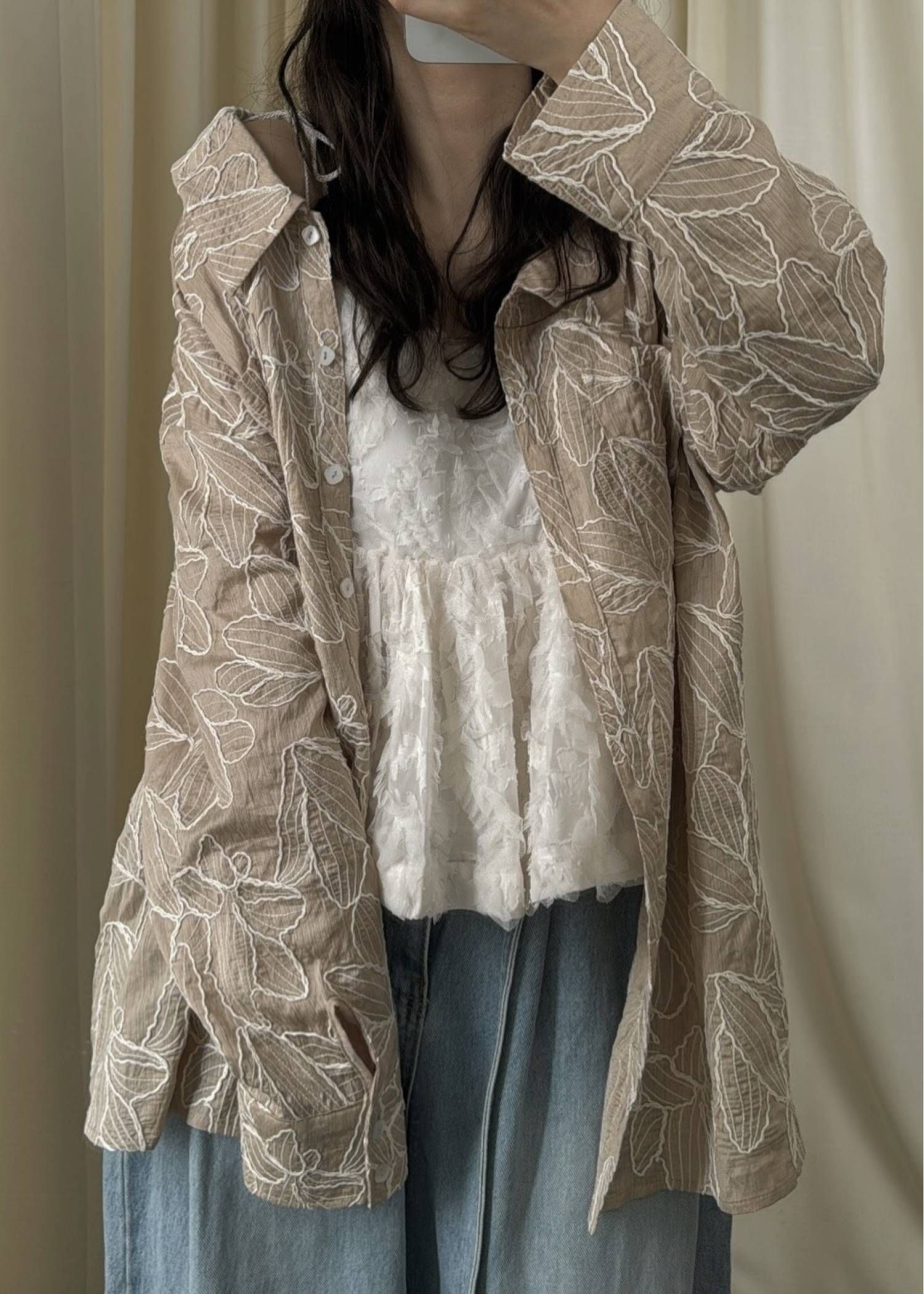 エンブロイダリー リラックス シャツ (ベージュ) thread embroidery relax SH (Beige) /  26SS