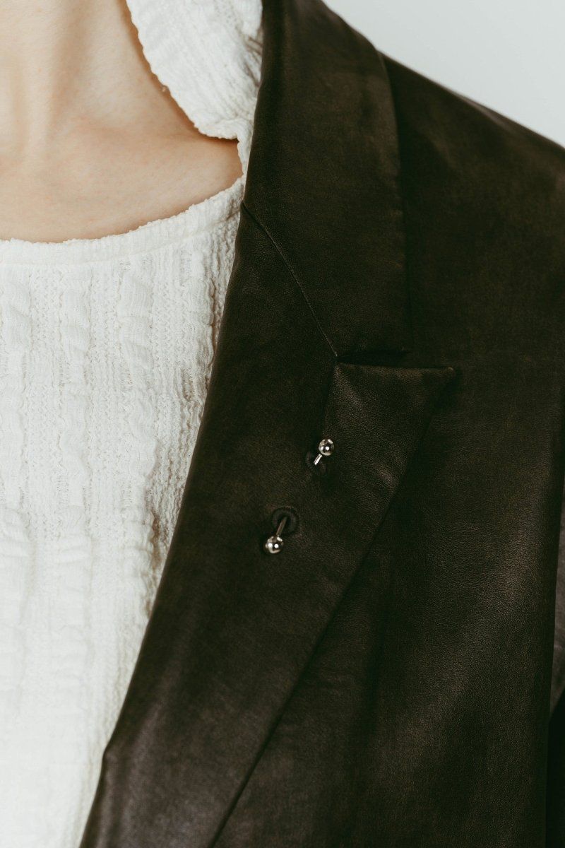 vintage tailored jacket (Leatherblack) / ヴィンテージ テーラードジャケット (レザーブラック) / 26SS