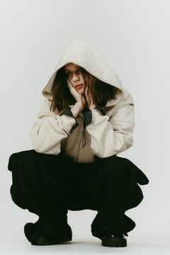 pierced hooded sweatshirt (Lightbeige) / ピアス スウェットフーディ (ライトベージュ) / 26SS