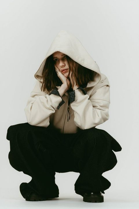 pierced hooded sweatshirt (Lightbeige) / ピアス スウェットフーディ (ライトベージュ) / 26SS