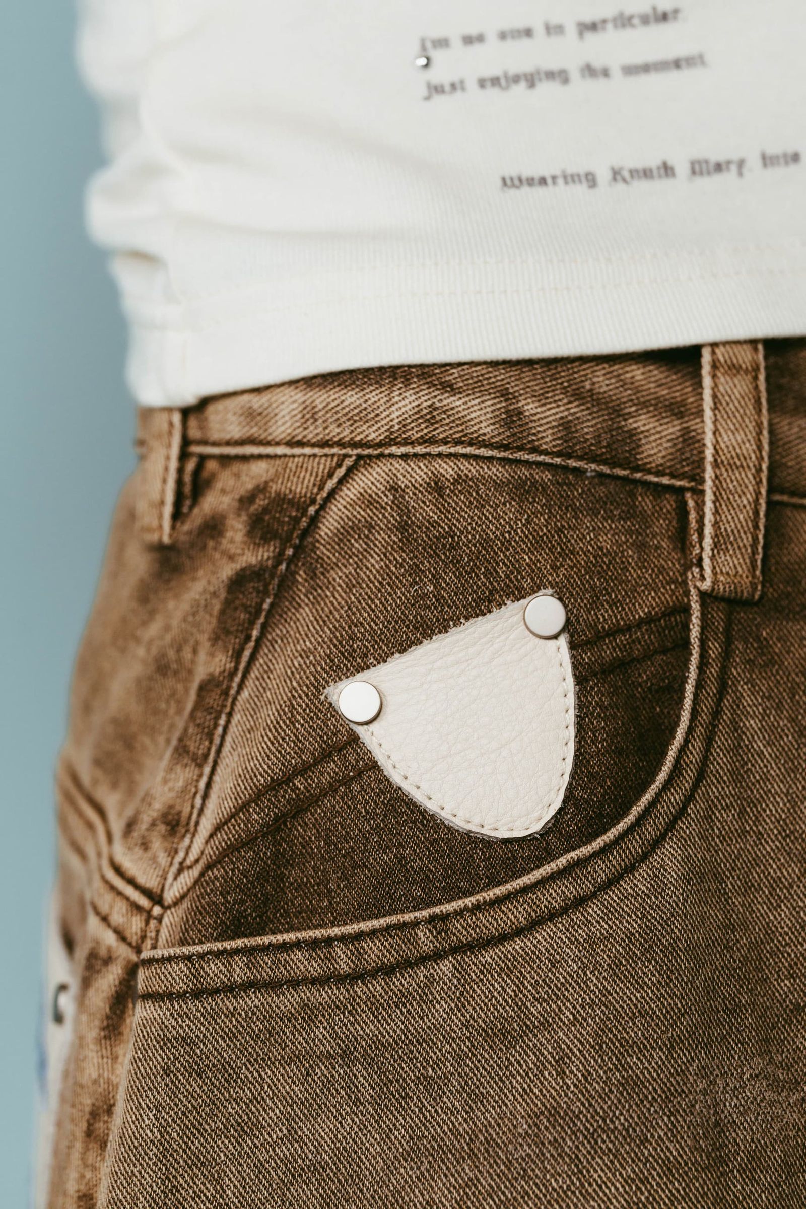 ワイドベルボトムデニムパンツ (ブラウン) wide bell-bottom denim pants (Brown) /  26SS