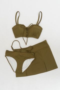 slit skirt swim wear / スリットスカートスイムウェア (オリーブ) / 水着  Knuth Marf