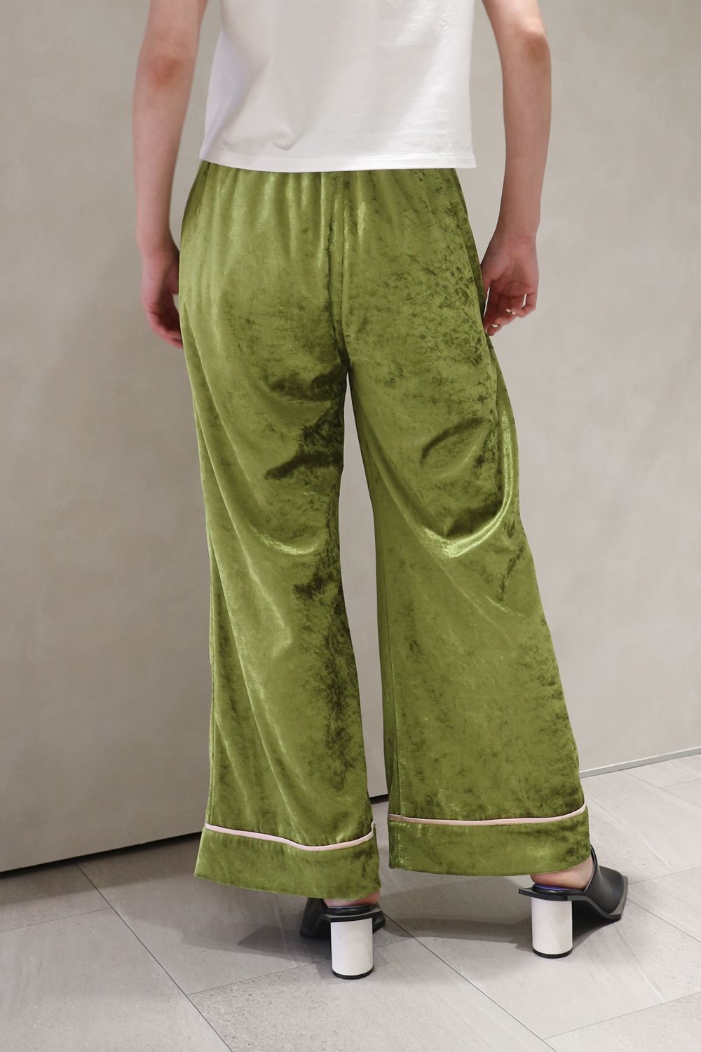 CRASH VELOUR PANTS / クラッシュベロアパンツ (グリーン)