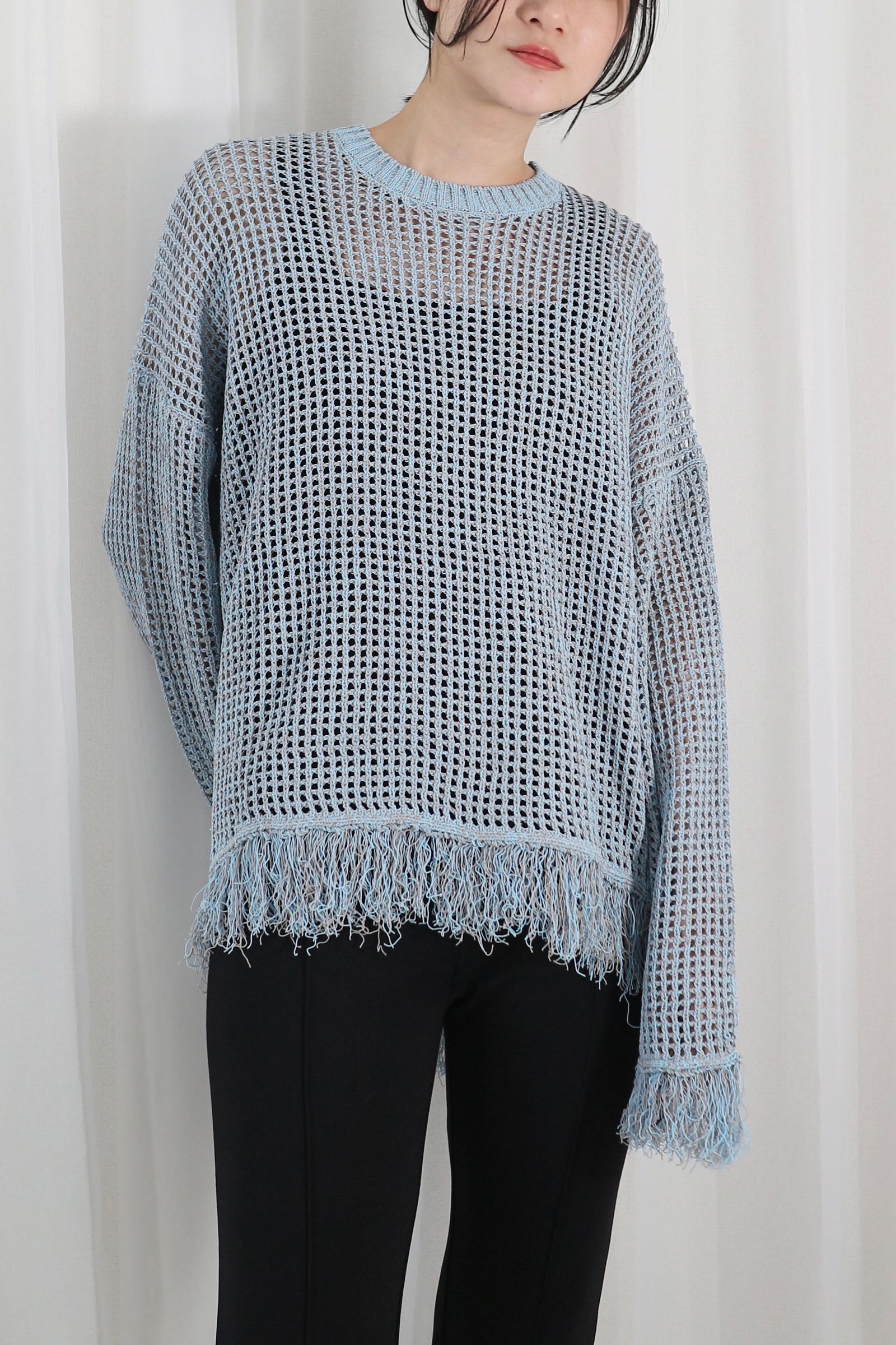 CINOH - LACE OVERSIZE CREW NECK KNIT / レースオーバーサイズ