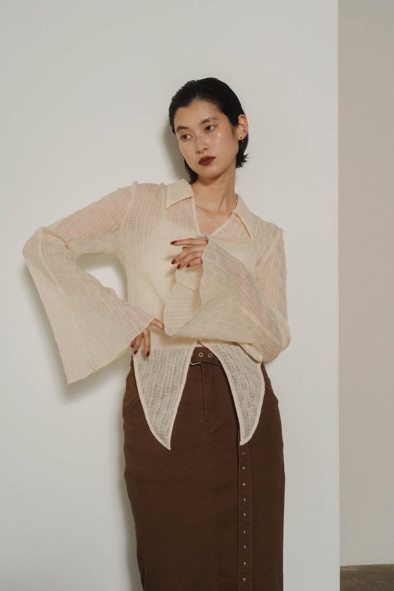 Knuth Marf - design sheer shirt / デザインシアーシャツ (アイボリー) | Sir online store /  サー オンラインストア