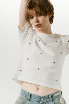 K motif mini T shirt / Kモチーフ ミニTシャツ (ホワイト) / 25SS