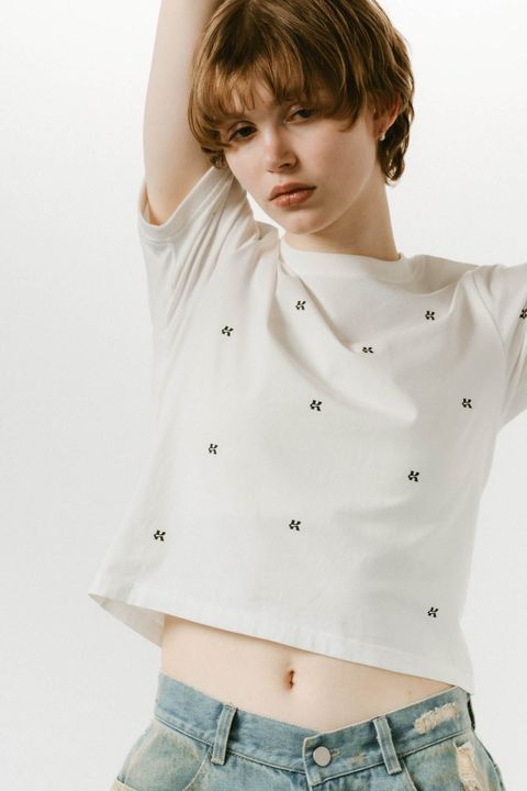 K motif mini T shirt / Kモチーフ ミニTシャツ (ホワイト) / 25SS