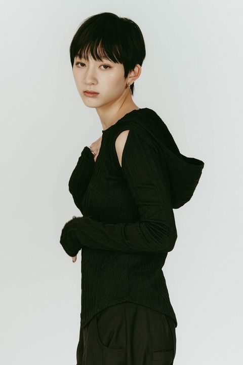 hooded jacquard top (Black) / ジャガード フーディトップス (ブラック) / 26SS