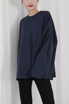 BASIC LONG T / ベーシックロングTシャツ (ネイビー)