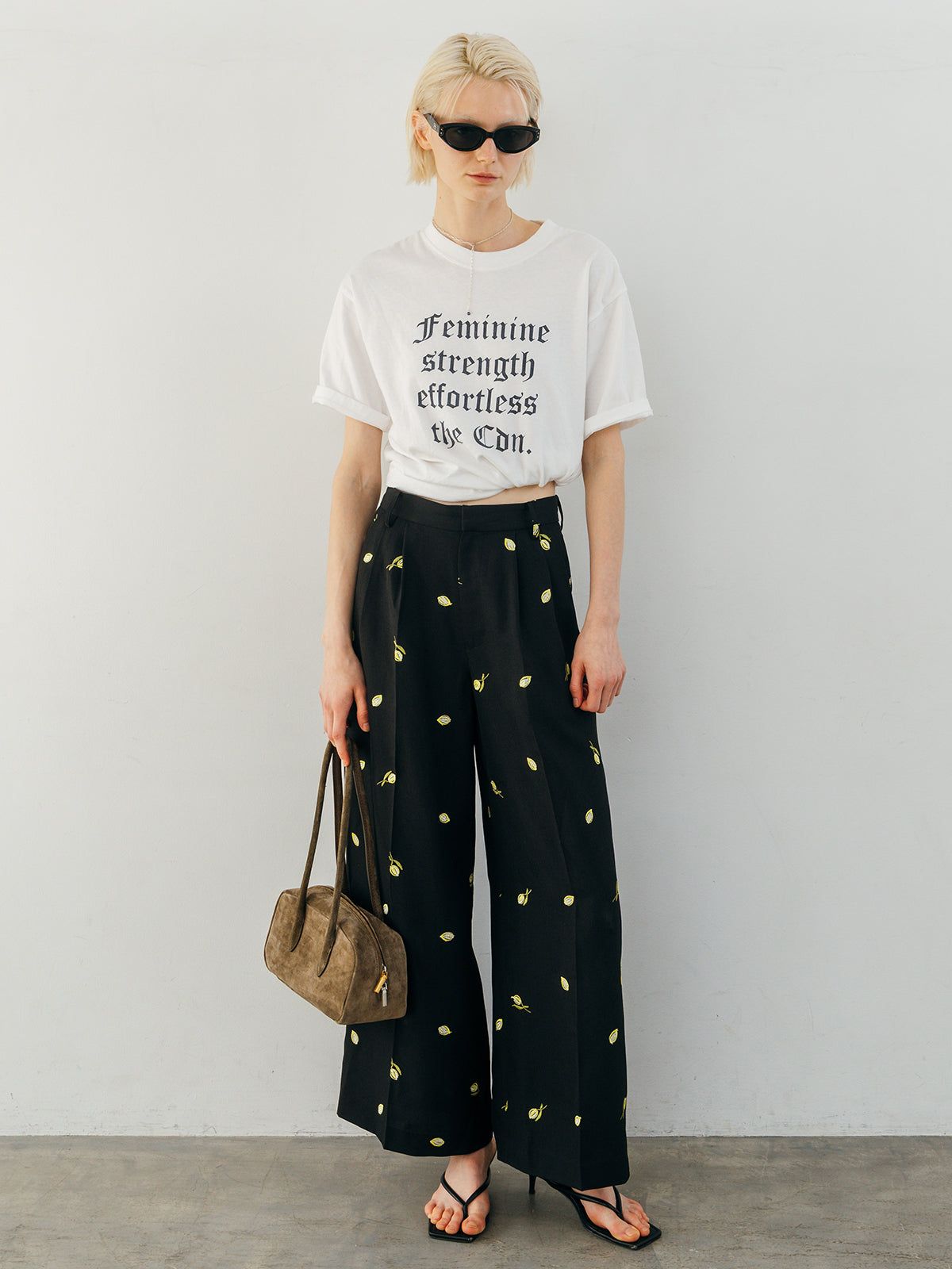 モチーフ エンブロイダリーパンツ (ブラック) MOTIF EMBROIDERY PANTS (Black) /  26SS