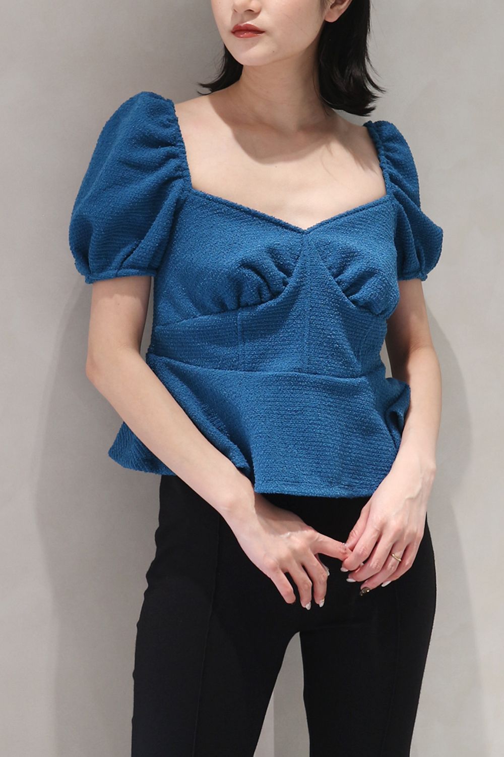 POOFY TOWEL LIKE MINI TOP / パイル ミニトップス (ブルー)