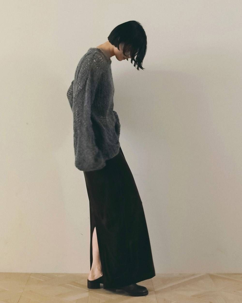べロアペンシルスカート (ブラウン) Velour Pencil SK (Brown) / 26AW 【6月29日まで期間限定予約】