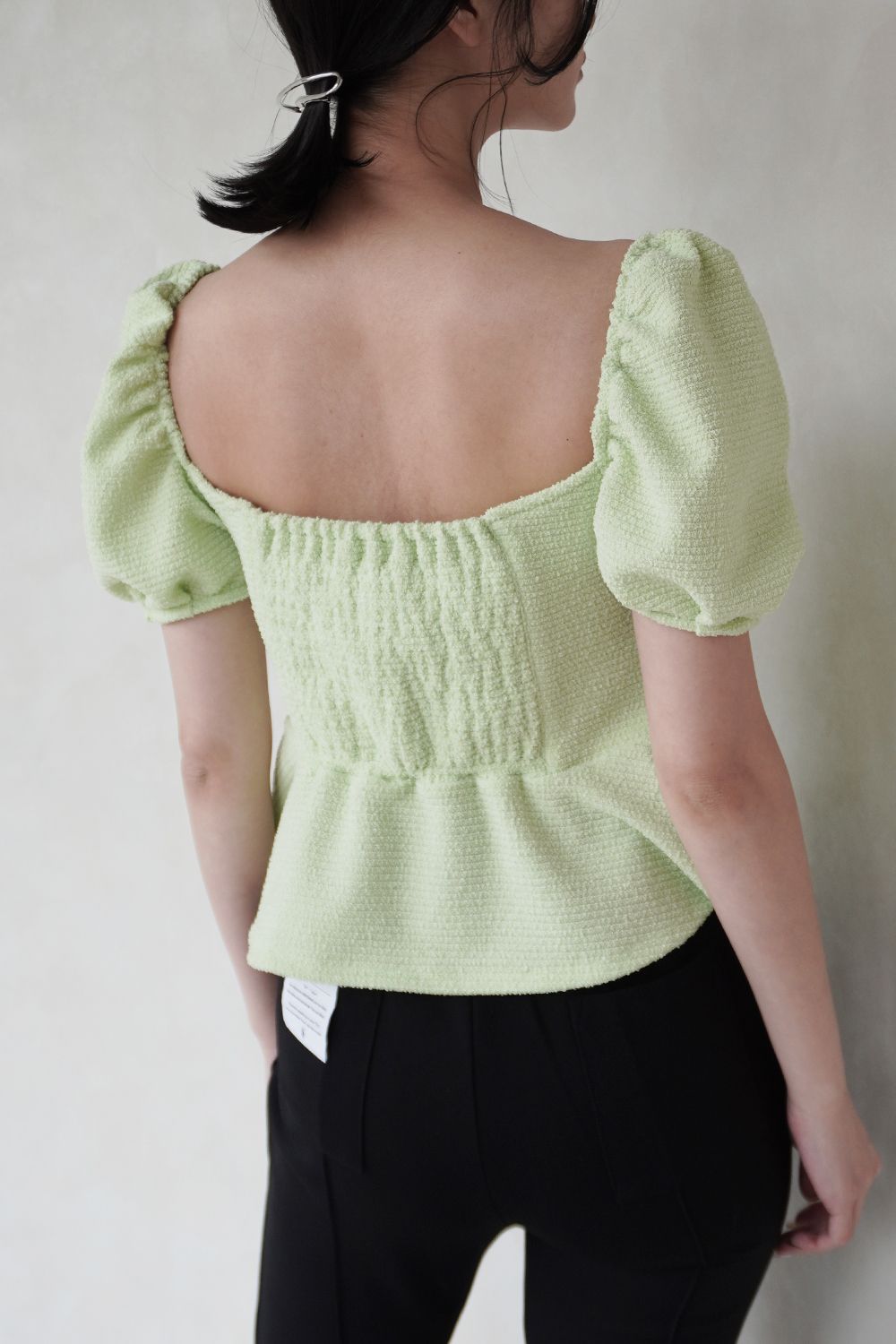 POOFY TOWEL LIKE MINI TOP / パイル ミニトップス (ライム)