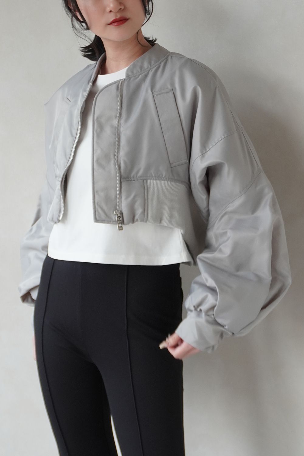 VOLUME SLEEVE SHORT MA-1 / ボリュームスリーブショートMA-1 (グレー)