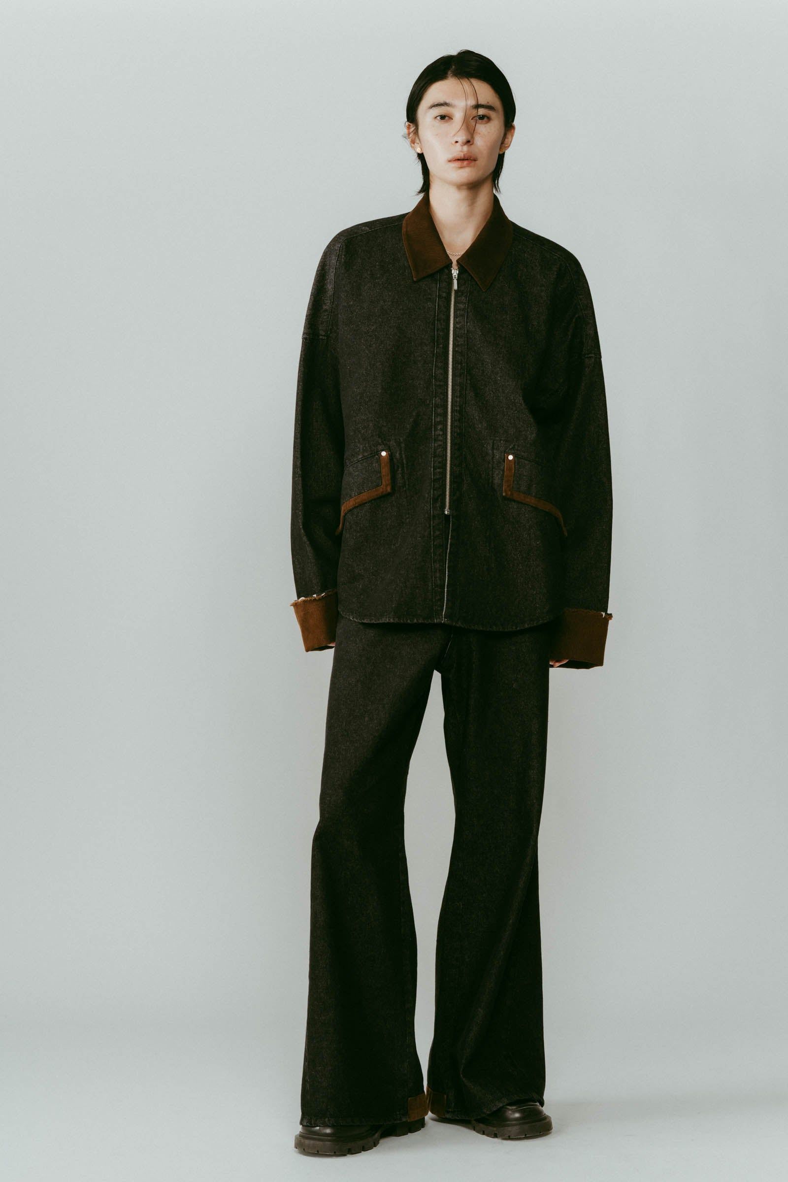 denim over shirt jacket(unisex) / デニムオーバーシャツジャケット (ブラック) / 25AW