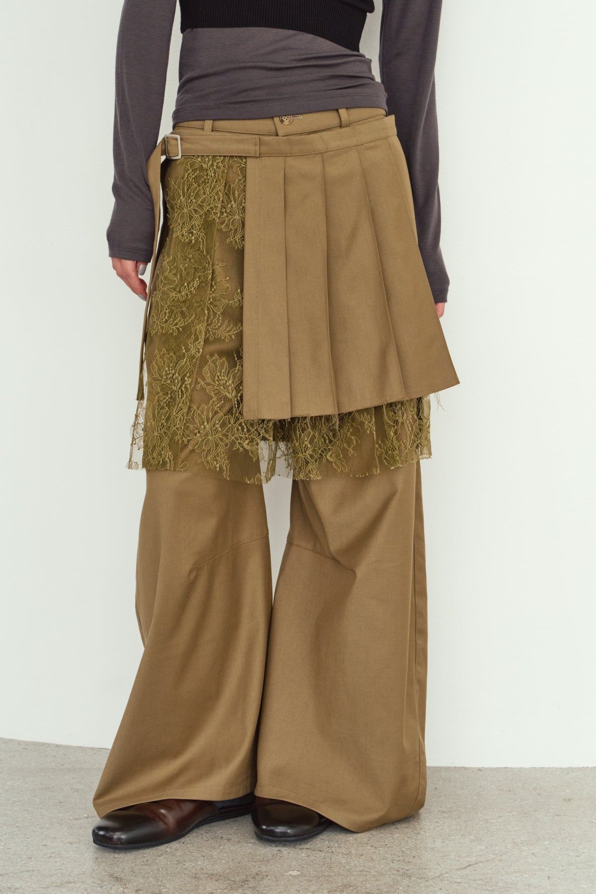 プリーツスカートパンツ (ベージュ) pleated skirt pants (Beige) / 26AW