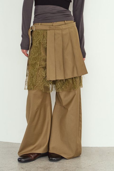 プリーツスカートパンツ (ベージュ) pleated skirt pants (Beige) / 26AW