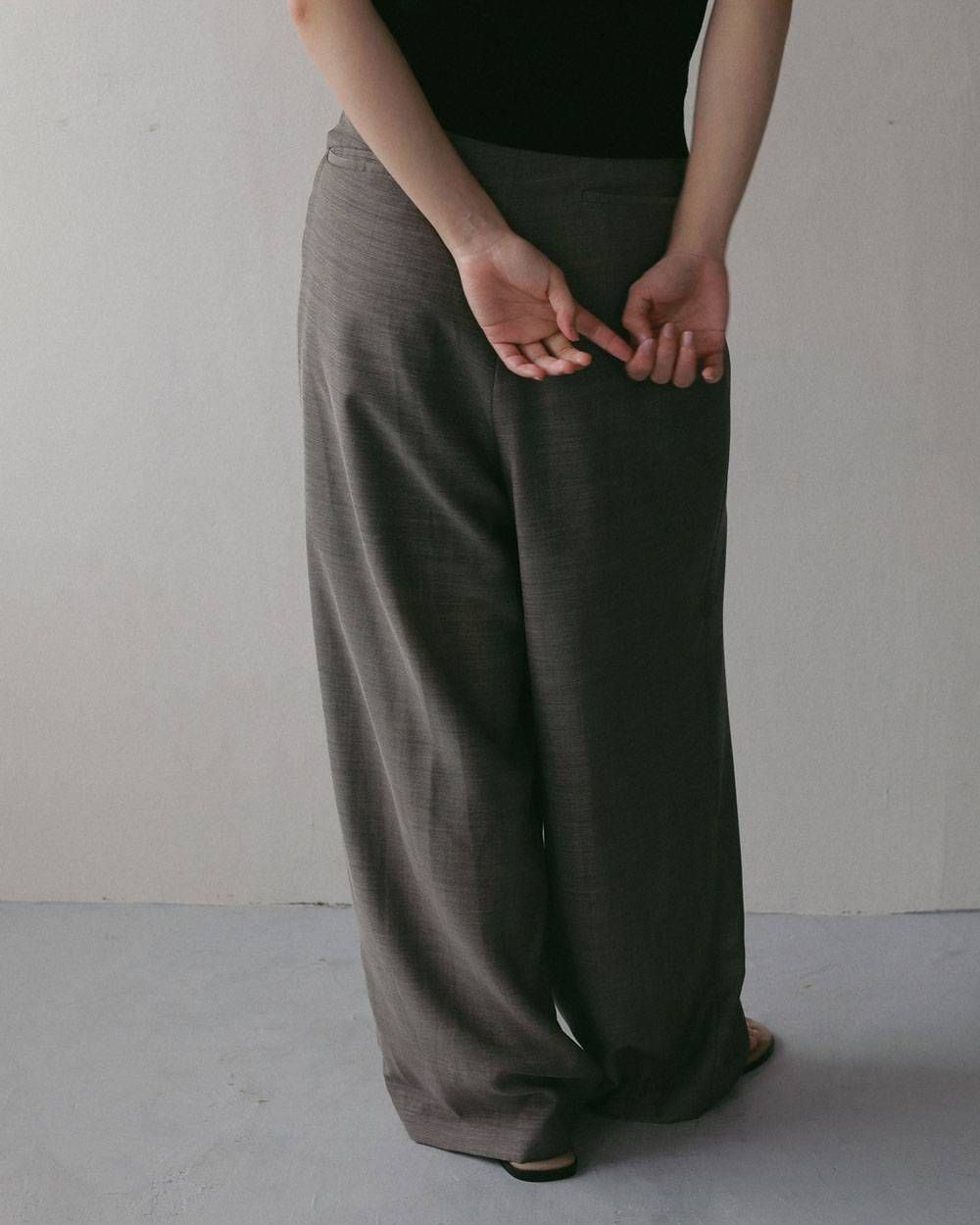 ウールシャンブレー タックパンツ (グレージュ) Woolchambray Tuck Pants (Graige) / 27SS